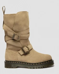 Anistone Two Strap Wildleder Biker Boots in Tan