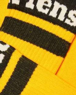 Athletic Logo Organic Cotton Blend Socken in Gelb