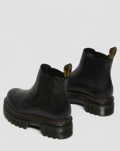 Audrick Nappa Lux Leder Plateau Chelsea Boots in Schwarz