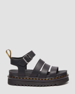 Blaire Athena Leder Riemensandalen in Schwarz