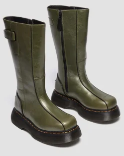 BUZZ HI ECLIPSE LEDER STIEFEL in Olivgrün Grün