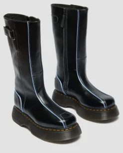 Buzz Hi Gloss Leder Stiefel in Schwarz