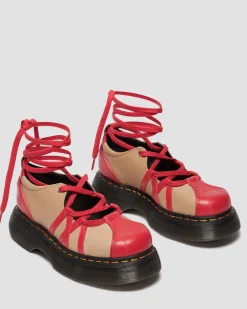 BUZZ LEDER BALLERINAS in Rot