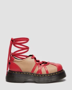 BUZZ LEDER BALLERINAS in Rot