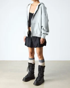 Buzz Milled Nappa Leder Schnürstiefel mit Kunstfellfutter in Schwarz