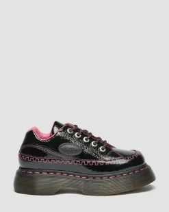 Buzz 5-Ösen Distressed Lackleder Schuhe in Schwarz