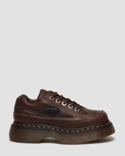 Buzz 5-Ösen Grizzly Leder Schuhe in Dunkelbraun