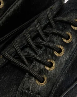 Buzz 5-Ösen Hair On Leder Schuhe in Schwarz