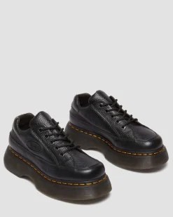 Buzz 5-Ösen Milled Nappa Leder Schuhe in Schwarz