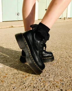 Buzz 5-Ösen Milled Nappa Leder Schuhe in Schwarz
