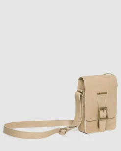 Carrara Vertikale Umhängetasche aus Leder in Beige