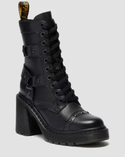 CHESNEY HARNESS SENDAL LEDER STIEFEL MIT ABSATZ in Schwarz