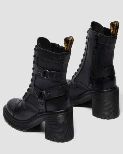 CHESNEY HARNESS SENDAL LEDER STIEFEL MIT ABSATZ in Schwarz