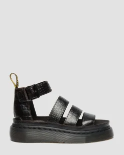 Clarissa Croc Embossed Leder Quad Riemensandalen in Dunkelbraun