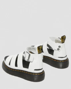Clarissa II Quad Milled Nappa Leder Plateau Sandalen in Weiß