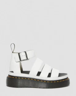 Clarissa II Quad Milled Nappa Leder Plateau Sandalen in Weiß