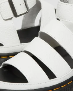 Clarissa II Quad Milled Nappa Leder Plateau Sandalen in Weiß
