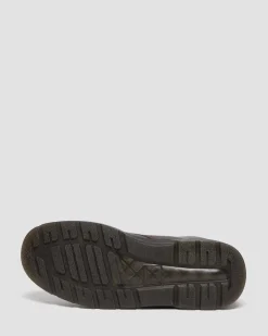 Crewson Leder Schnürstiefel in Dunkelbraun