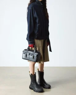 DMXL Leder Biker Boots in Schwarz