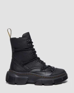 Dmxl Leder 8-Ösen Stiefel in Schwarz