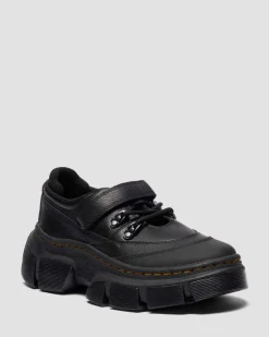 DMXL MARY JANE LEDER SCHUHE in Schwarz
