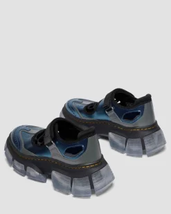 DMXL V2 MARY JANE SCHUHE in Blau & Silber