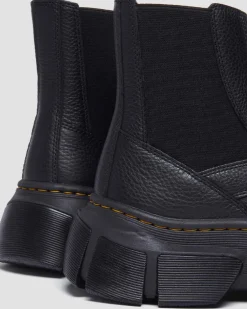 Dmxl Zip Leder Chelsea Boots in Schwarz
