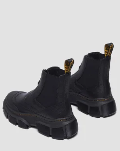Dmxl Zip Leder Chelsea Boots in Schwarz