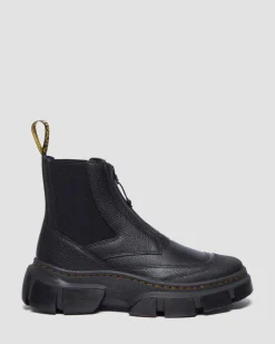 Dmxl Zip Leder Chelsea Boots in Schwarz