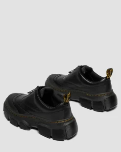 DMXL Zip Leder Schuhe in Schwarz