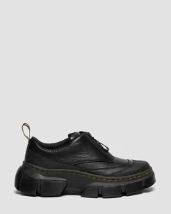 DMXL Zip Leder Schuhe in Schwarz
