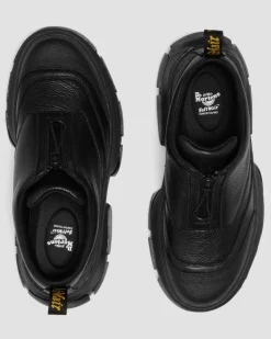 DMXL Zip Leder Schuhe in Schwarz
