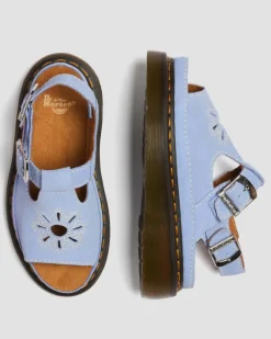 Dunnet Flower Buttersoft Leder Sandalen in Cornflower Blau