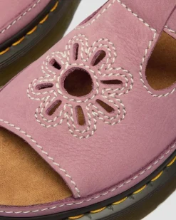 Dunnet Flower Nubuck Plateausandalen in Dusty Rose Pink