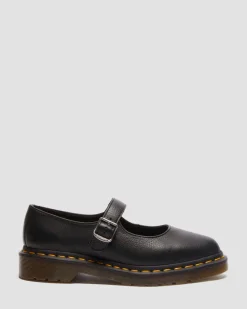 Elphie Virginia Leder Mary Jane Schuhe in Schwarz