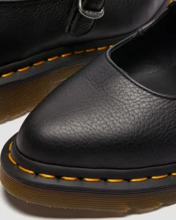 Elphie Virginia Leder Mary Jane Schuhe in Schwarz