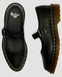 Elphie Virginia Leder Mary Jane Schuhe in Schwarz