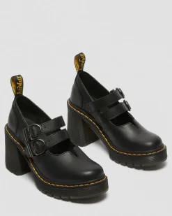 Eviee Sendal Leder Mary Jane Absatzschuhe in Schwarz