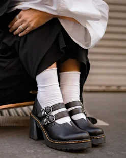 Eviee Sendal Leder Mary Jane Absatzschuhe in Schwarz