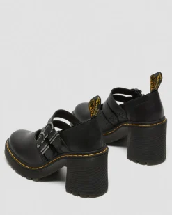 Eviee Sendal Leder Mary Jane Absatzschuhe in Schwarz