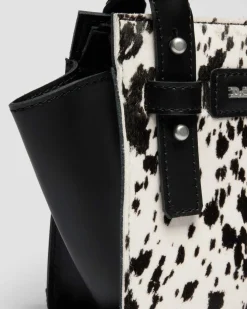 Extra Kleine Dalmatiner Hair On Leder Tote Bag in Creme & Schwarz