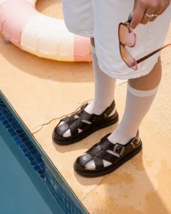 Fisherman Crocodile Analine Leder Sandalen in Dunkelbraun