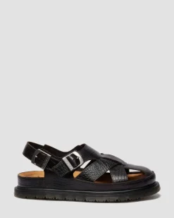 Fisherman Crocodile Analine Leder Sandalen in Dunkelbraun