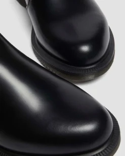 Flora Glattleder Chelsea Boots in Schwarz