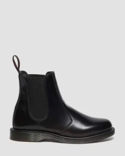 Flora Glattleder Chelsea Boots in Schwarz