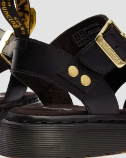 Gryphon Atlas Leder Gladiatorsandalen in Schwarz