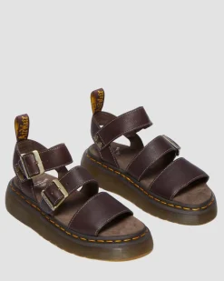 Gryphon Quad Grizzly Leder Sandalen in Dunkelbraun