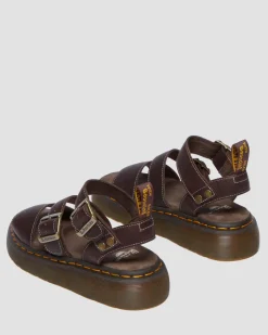 Gryphon Quad Grizzly Leder Sandalen in Dunkelbraun