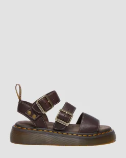 Gryphon Quad Grizzly Leder Sandalen in Dunkelbraun