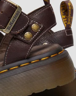 Gryphon Quad Grizzly Leder Sandalen in Dunkelbraun